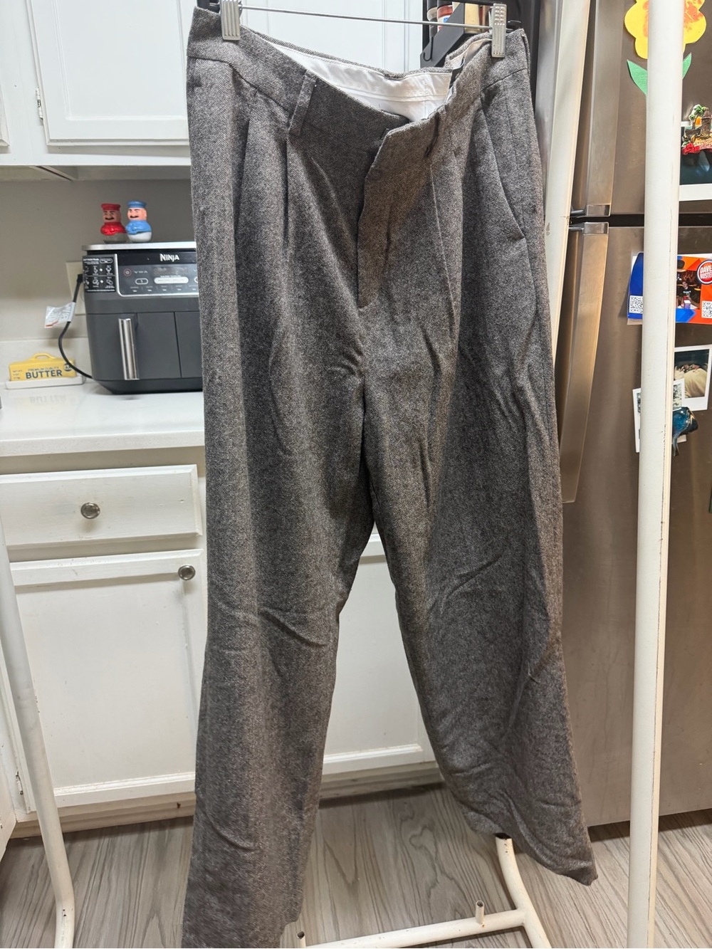 H&M Charcoal Pleated Chinos